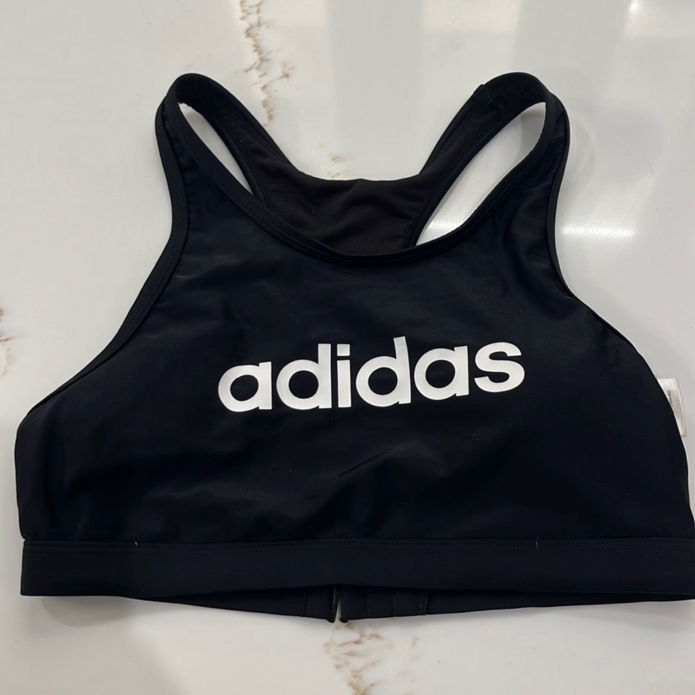 Adidas High Neck/High Support Black Sport Bikini Top. Size S. EUC!